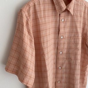 Izod | vintage low wrinkle pink short sleeve button up mens M